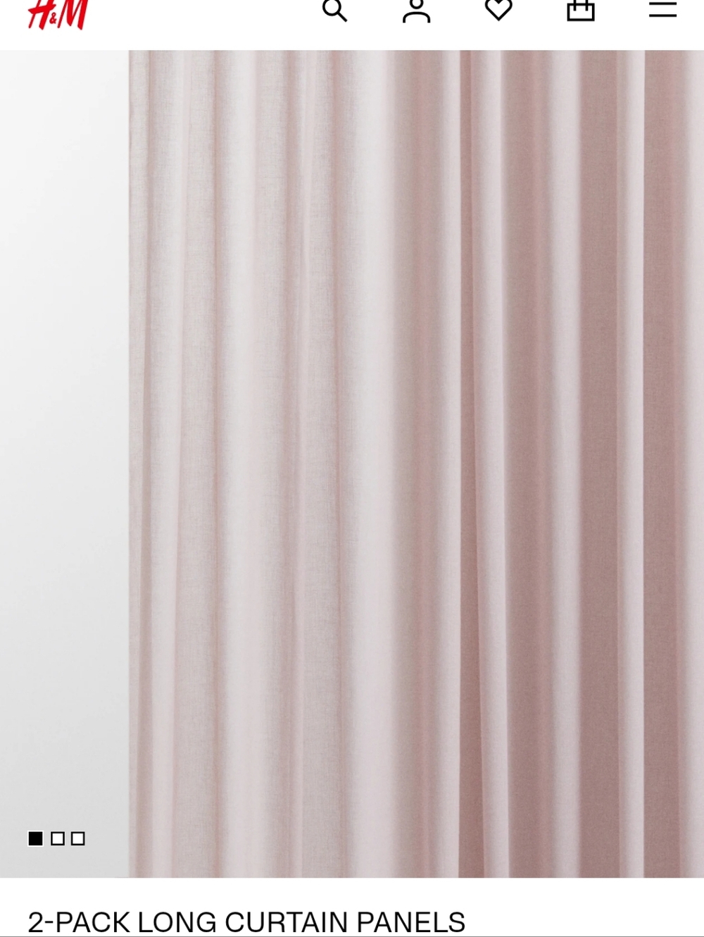 H&M Blush Pink Sheer Curtain Panels